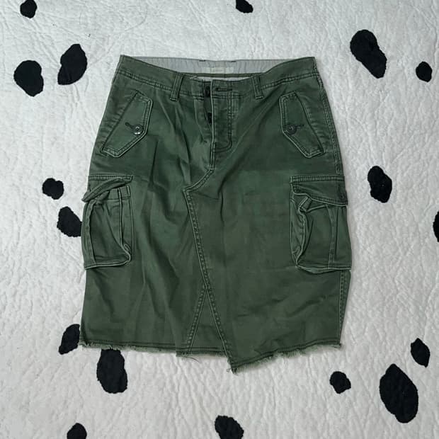 Military cargo midi skirt