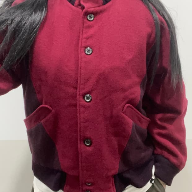 Vtg 투톤 울 봄버자켓 