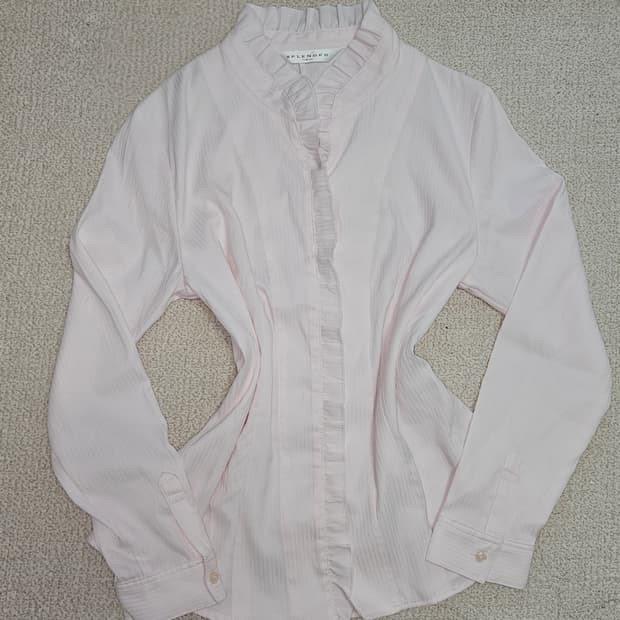 베이비 핑크 프릴 셔츠 / 일본 빈티지 히메 갸루 긱시크 러블리