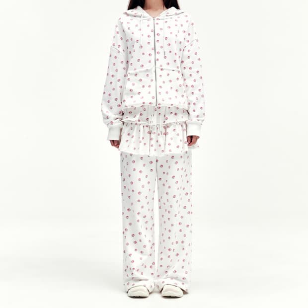 유희 FLOWER PATTERN HOOD ZIP-UP&PNATS 셋업