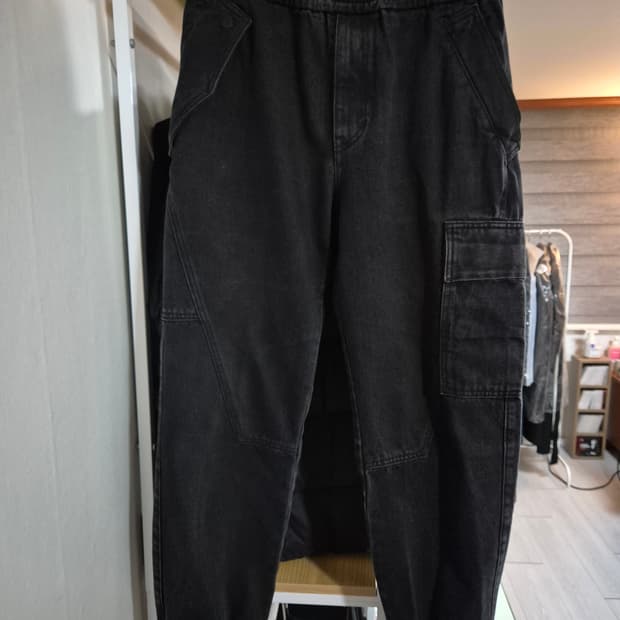 솔리드옴므 흑청 데님 조거팬츠 50(34)