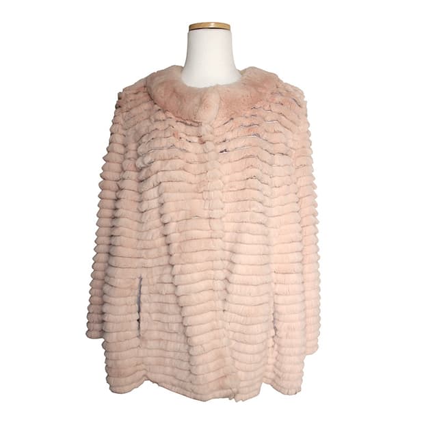 래빗 퍼 연핑크 양면 자켓 66