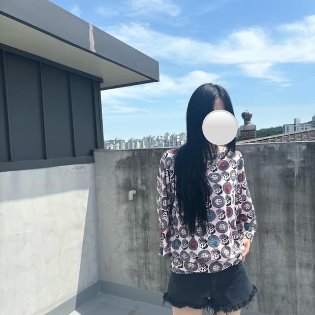 달러 프린팅 키모노 레이스업 티셔츠