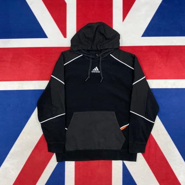 아디다스 나일론배색 플리스 후드티 L 