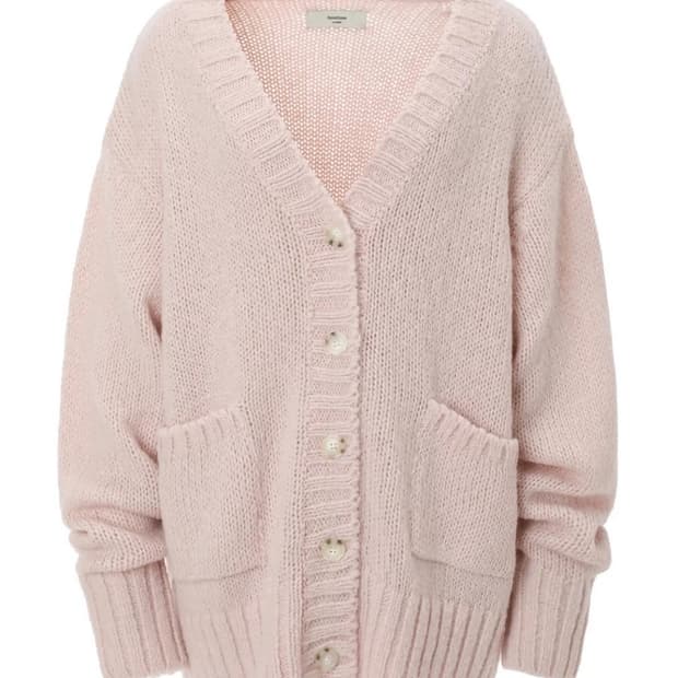 (택O새상품)쓰리타임즈  피넛 가디건 핑크