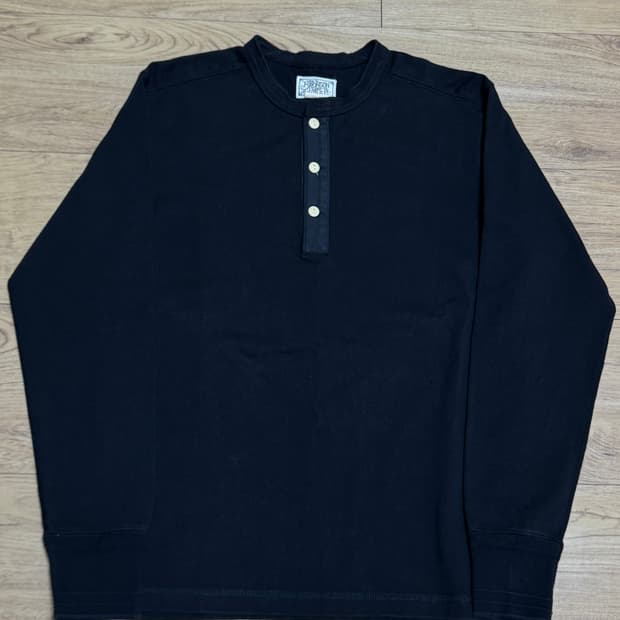 [L]브론슨 헨리넥 롱슬리브 긴팔티 블랙