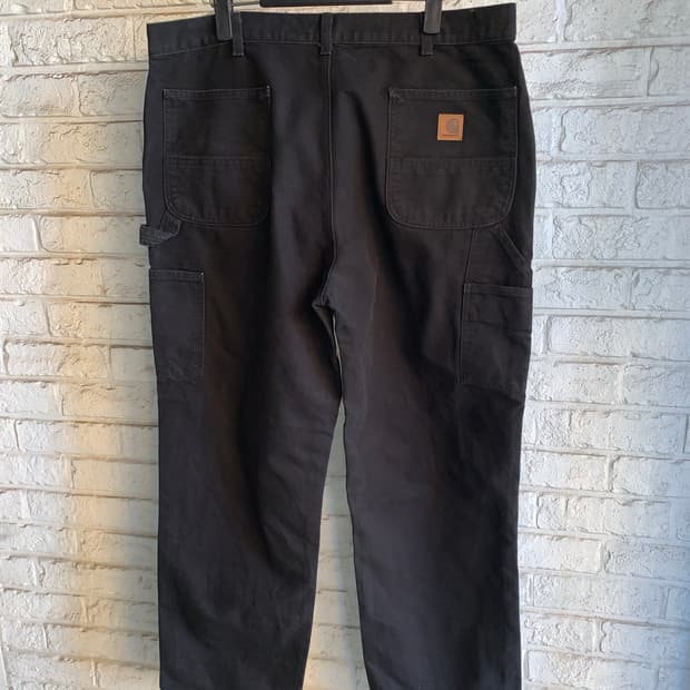 칼하트 블랙 헤비 캔버스 팬츠 