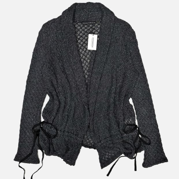 grunge net crochet cardigan