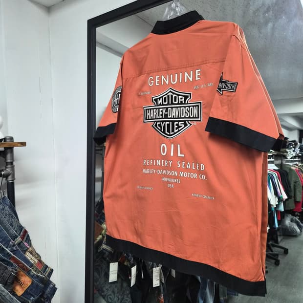 Harley-Davidson 오렌지 워크 셔츠