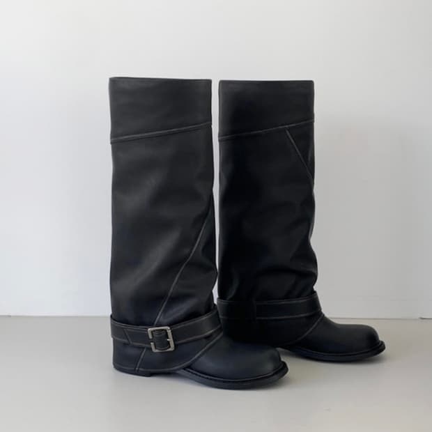 빈티지 폴드 워머 롱부츠