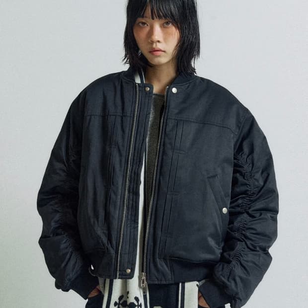TYPE-2 셔링 봄버 점퍼 [블랙] - L