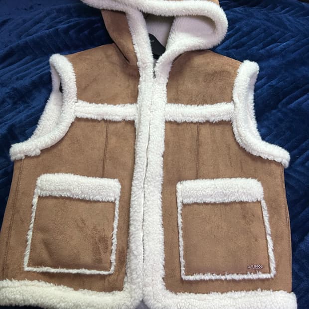 Guess 후드 무스탕 조끼 XS