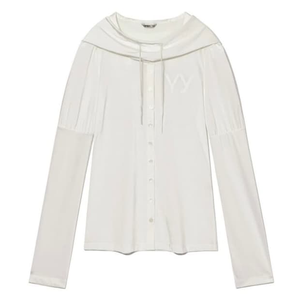 Open Yy 체인 후디드 블라우스