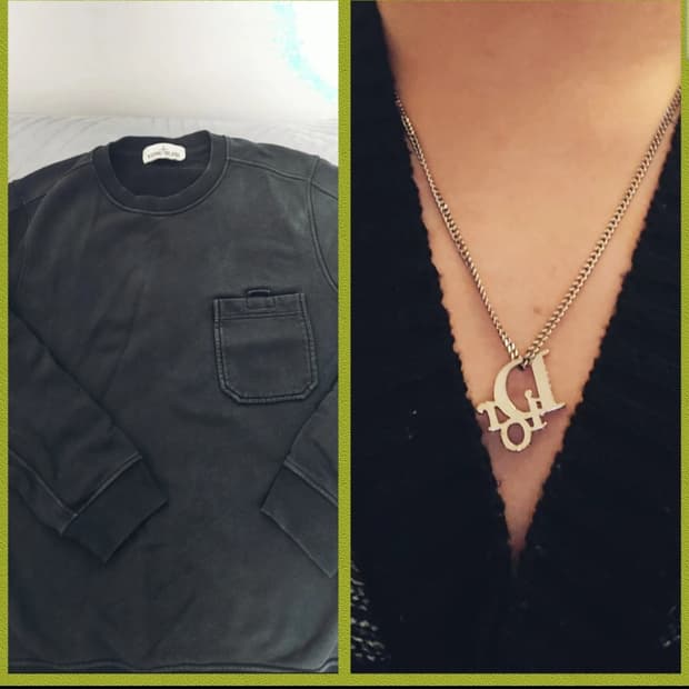 스톤아일랜드 포켓 맨투맨 & 디올 오블리트 목걸이 (일괄)