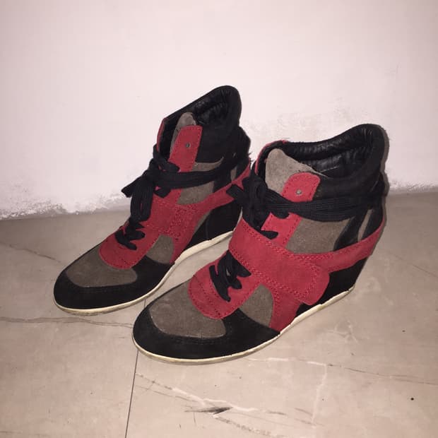 Ash 아쉬 스웨이드 하이탑 웨지 스니커즈