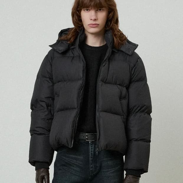 엘무드 글로우 후디 덕 다운 푸퍼 자켓 블랙