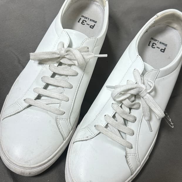 p-31 키높이 화이트 레더 스니커즈 270 4.5cm