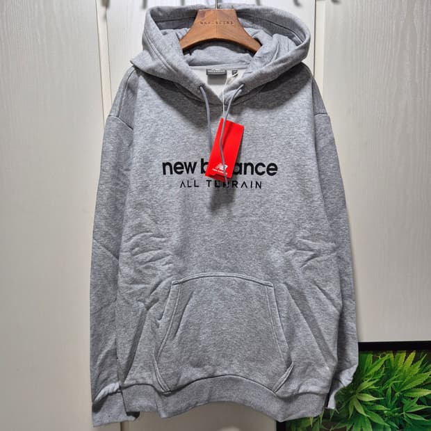 (세일)(새상품)뉴발란스 올 터레인 기모 후드티 그레이