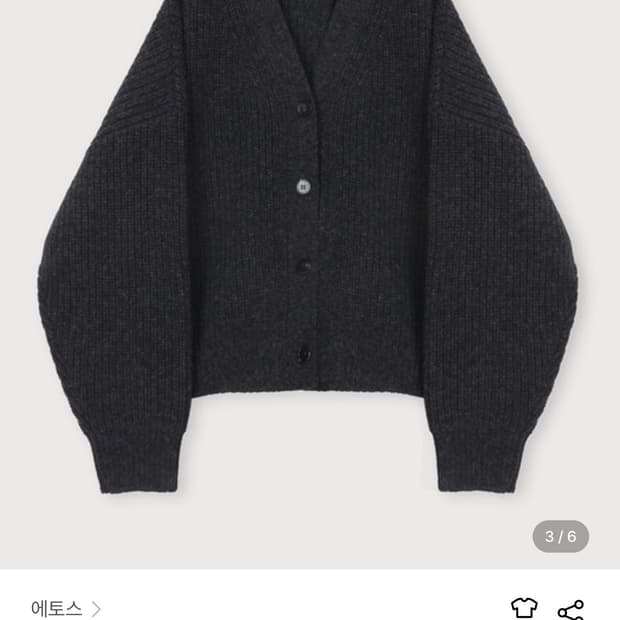 에토스 OVERFIT BULKY CARDIGAN 그레이