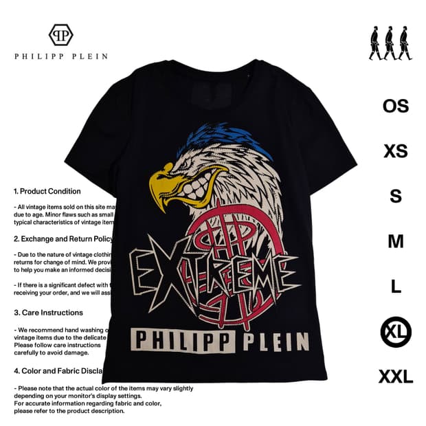 필립 플레인 이글 비즈 티셔츠 XL사이즈