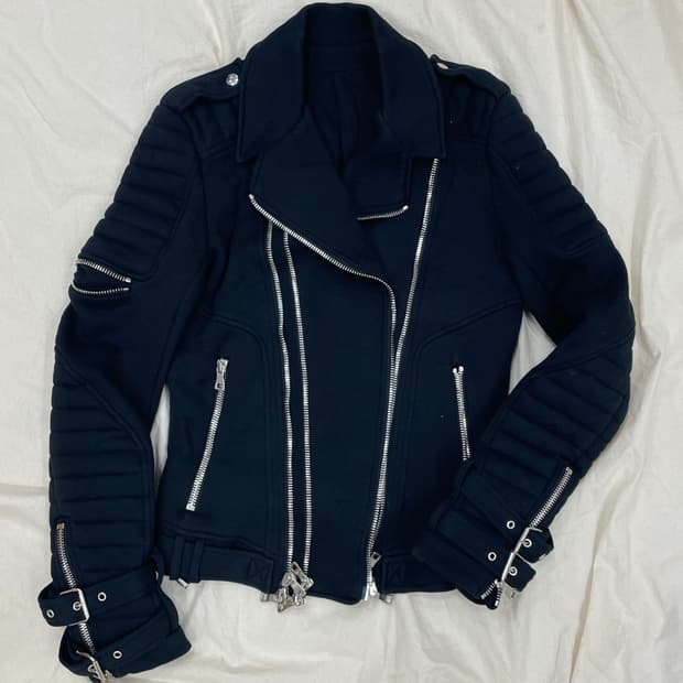 발망 14SS 아카이브 올리비에 루스테인 멀티 지퍼 코튼 라이더 자켓