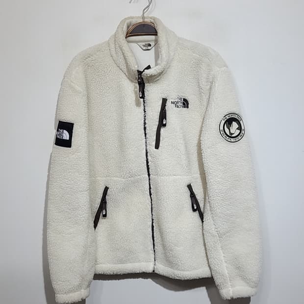 (M) 노스페이스 플리스 점퍼 아이보리 뽀글이 후리스 자켓 