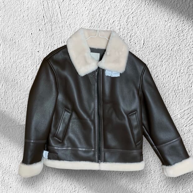 celeb shop 셀렙샵 브라운 퍼 무스탕 하프코트