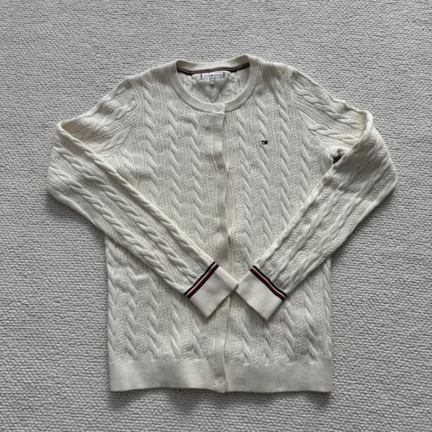 타미힐피거 케이블 꽈배기 니트 가디건 키즈