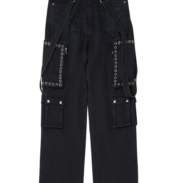 틸던 본디지 카고팬츠 블랙 미듐