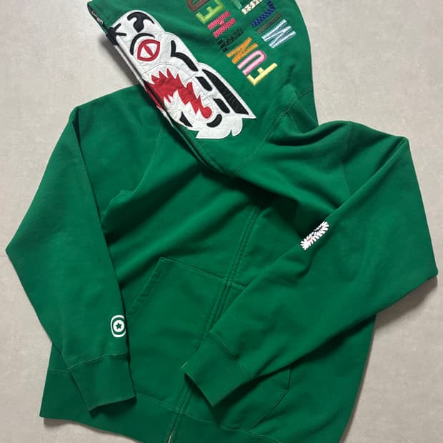 BAPE 베이프 화이트 타이거 풀 후드집업