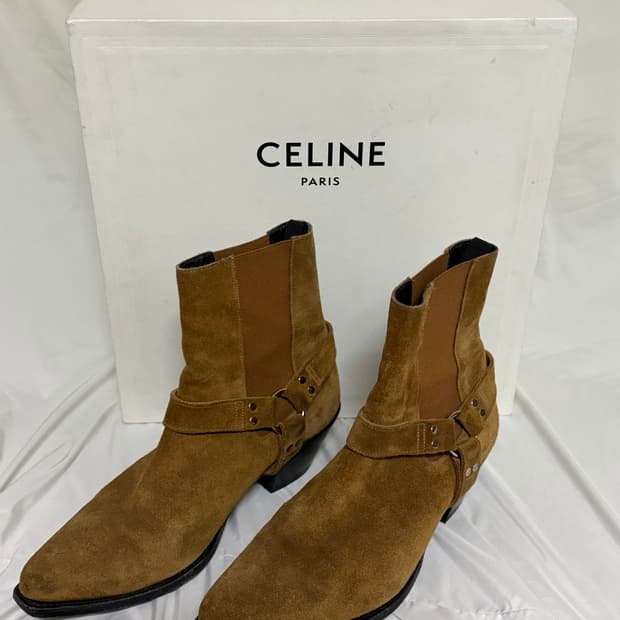 셀린느 스웨이드 모터사이클 앵클 부츠