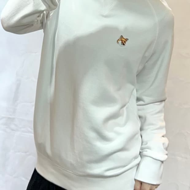 메종키츠네 여우로고 화이트 맨투맨