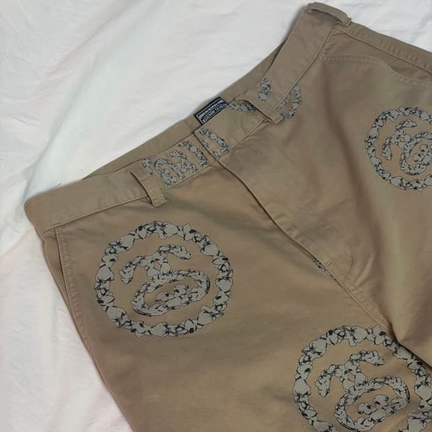 스투시 x 데님 티어스 SS 리쓰 치노 카키 34