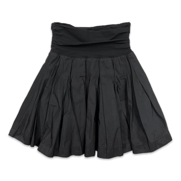 빈티지 플리츠 플레어 미디 스커트