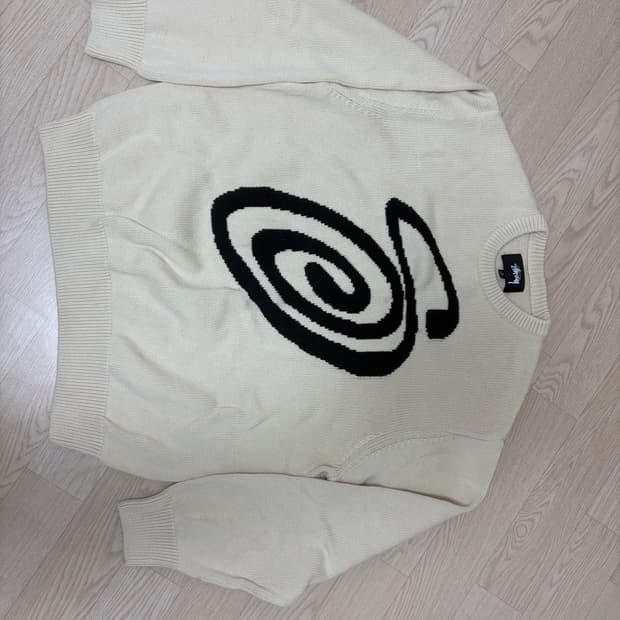 스투시 컬리 s 니트 L 내츄럴