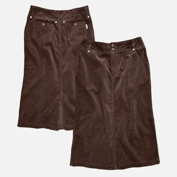 brown corduroy pocket skirt