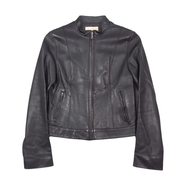 message 천연 양가죽 미니멀 싱글 레더 자켓 55