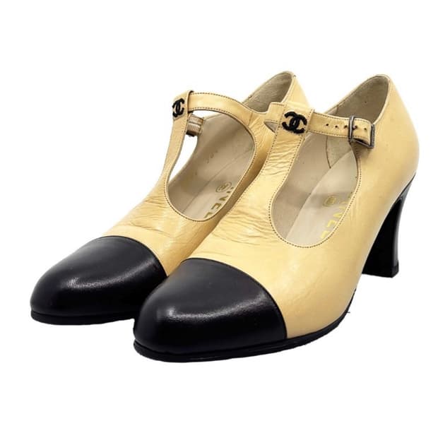 샤넬 cc logo T - strap pumps / 36.5