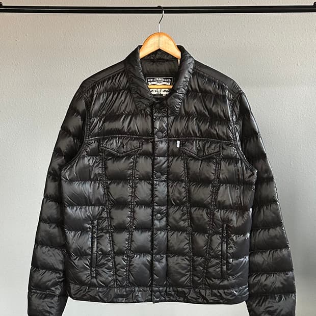 [L]리바이스 Big E 화이트탭 구스다운 트러커 경량 패딩