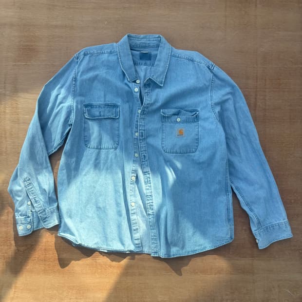 Carhartt Washed Denim Work Shirt Blue
