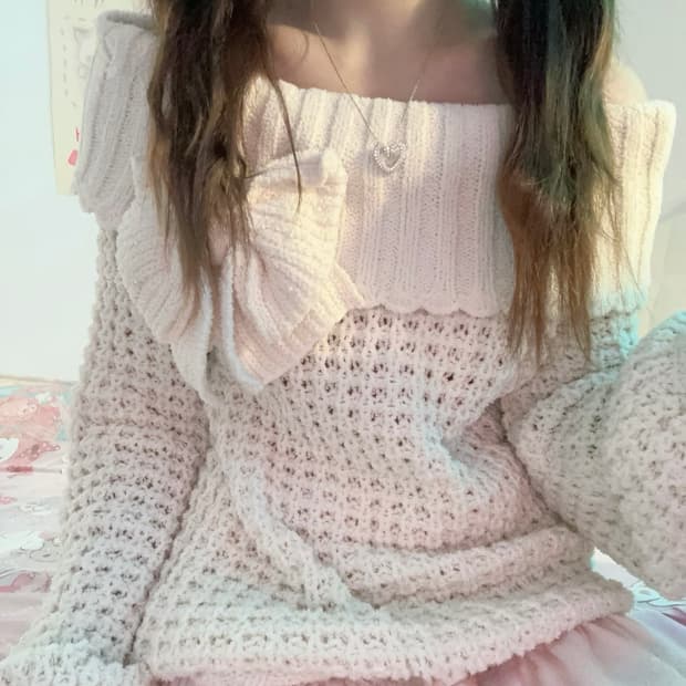 리즈리사 핀터깔 히메갸루 리본니트 