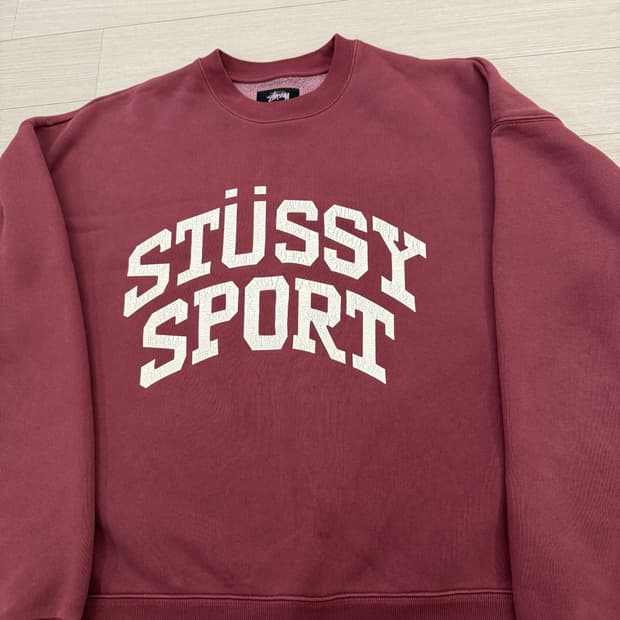 스투시 스포츠 스웻 버건디 L