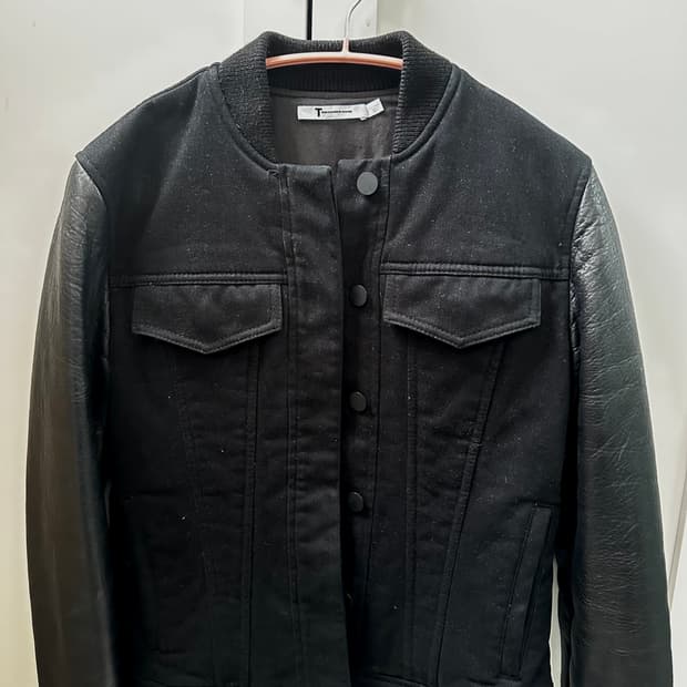 T by ALEXANDERWANG leather sleeve jacket