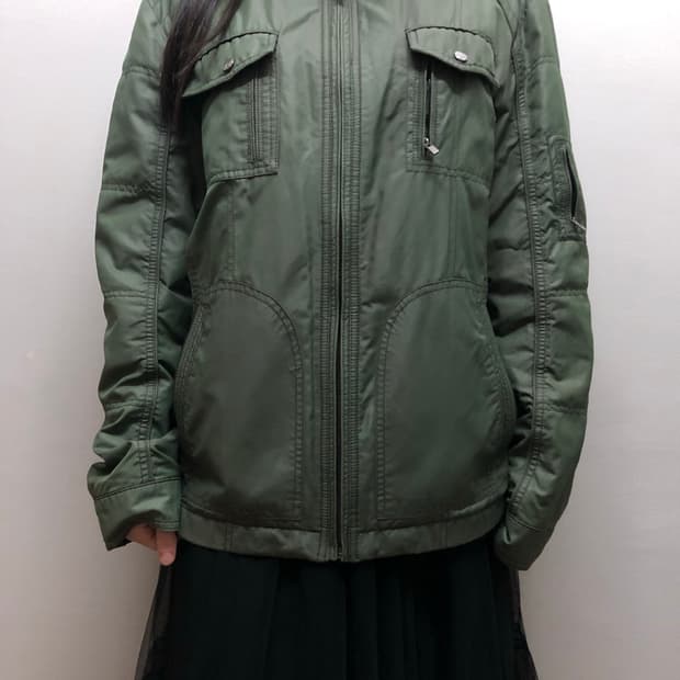 빈티지 그린 펑크 점퍼