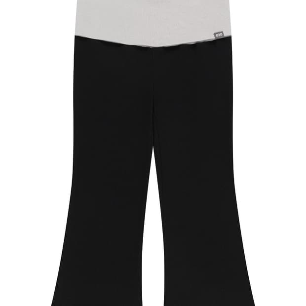 038 MINI WAFFLE FOLDING LEGGINGS BLACK 