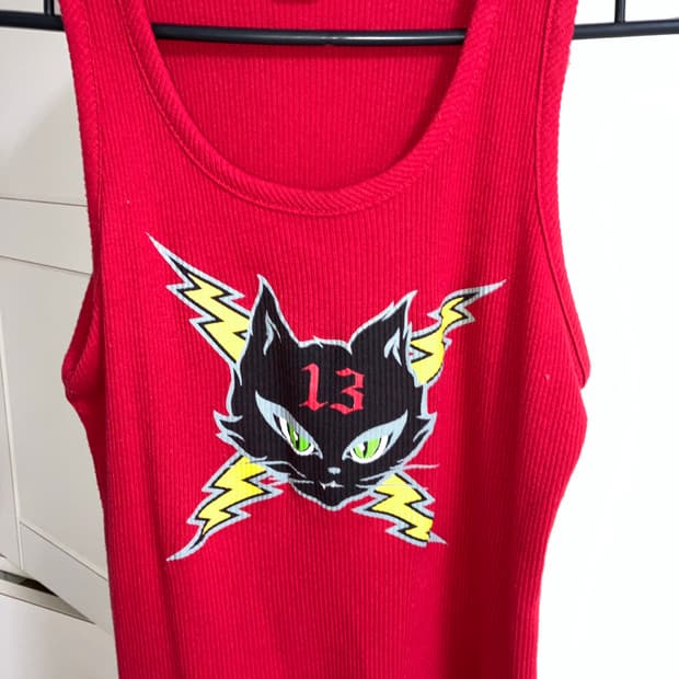 Lucky 13 red sleeveless tank top 