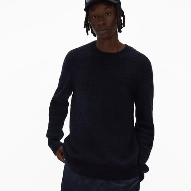 헬무트랭 브러쉬드 알파카 니트 네이비