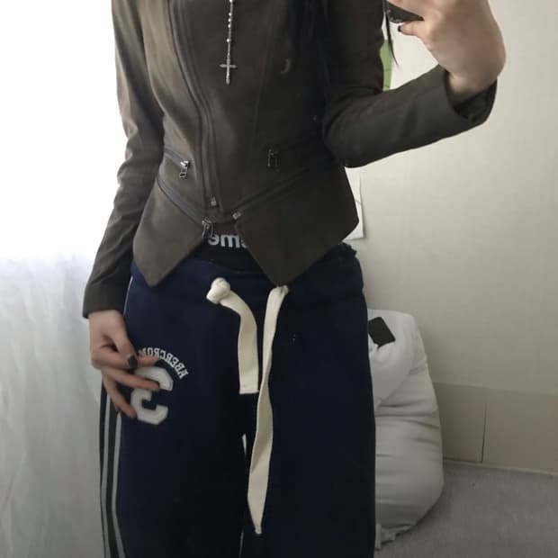 빈티지 브라운 스웨이드 투웨이 자켓