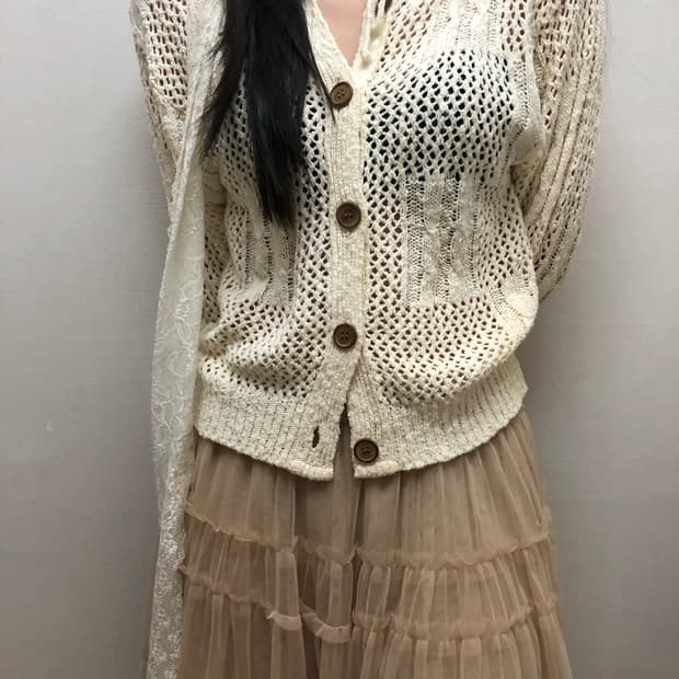 빈티지 아이보리 니트 가디건