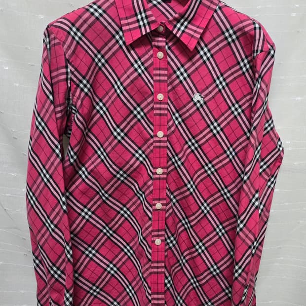 버버리 핫핑크 체크셔츠